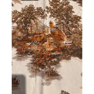 Vintage Panel Cotton Fabric Tree Fall Bird Berries Homemade Curtains